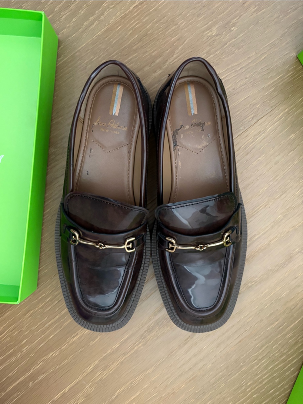 Sam Edelman Brown Patent Leather Bit Loafers